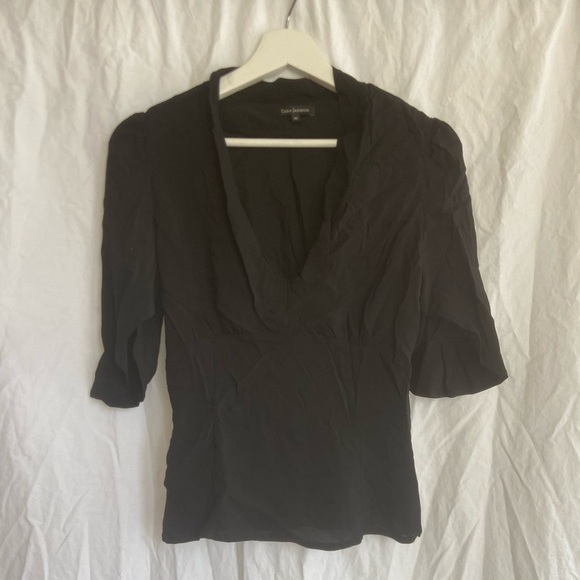 Tara Jarmon Black Blouse Size 40 / 8 - Picture 3 of 10